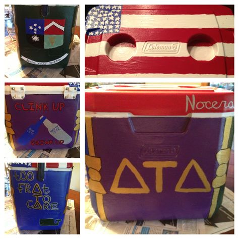 delta tau delta cooler Delta Tau Delta, Cooler Ideas, Frat Coolers, Sorority Life, Big Little, Crafty Things, Fraternity, Coolers, Sorority