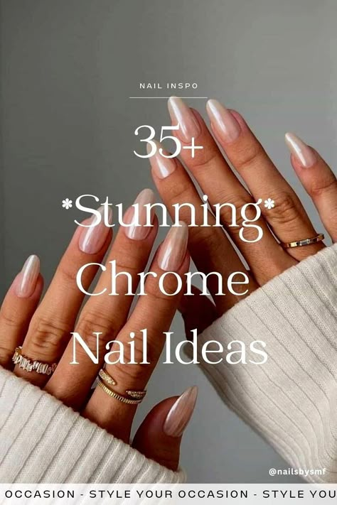 Discover the perfect nail trend for 2024: Chrome nails! We’re sharing 35+ stunning chrome nail designs including French tip, pink, blue, white, short, and more! Glazed donut nails, or Hailey Bieber nails, are the perfect trendy and chic nail ideas, and we have all the fun and classy chrome nail design inspiration. Pearl nails Classy Chrome Nail Designs, Chrome Over Dip Nails, Wedding Nails 2024 Trends, Glazed Donut Nails Hailey Bieber Pink, Dip Powder Chrome Nails, Donut French Tip Nails, Chrome Neutral Nails, French Ombre Chrome Nails, Opi Chrome Nails