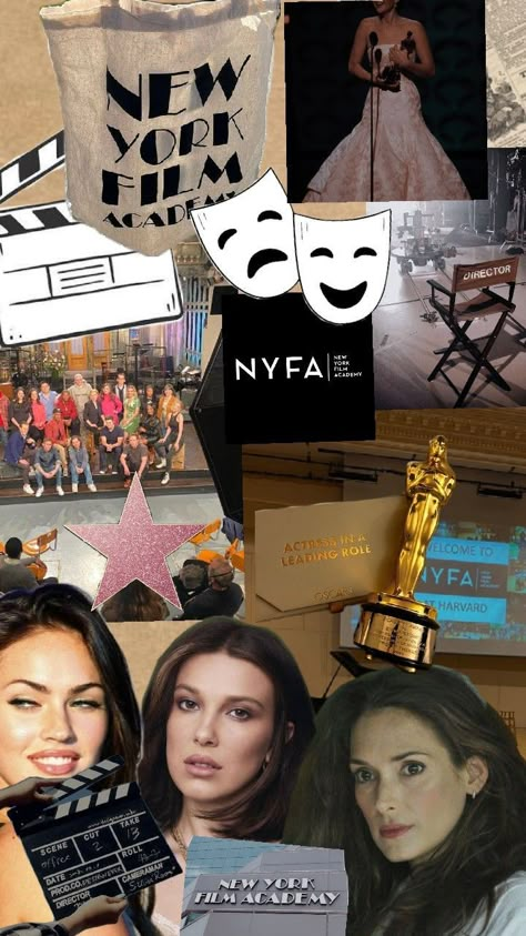 New York Film Academy (NYFA) Film Black And White, Version Board, Black And White Collage, New York Film Academy, White Collage, New York Film, Aesthetic Film, Film Academy, New York Aesthetic