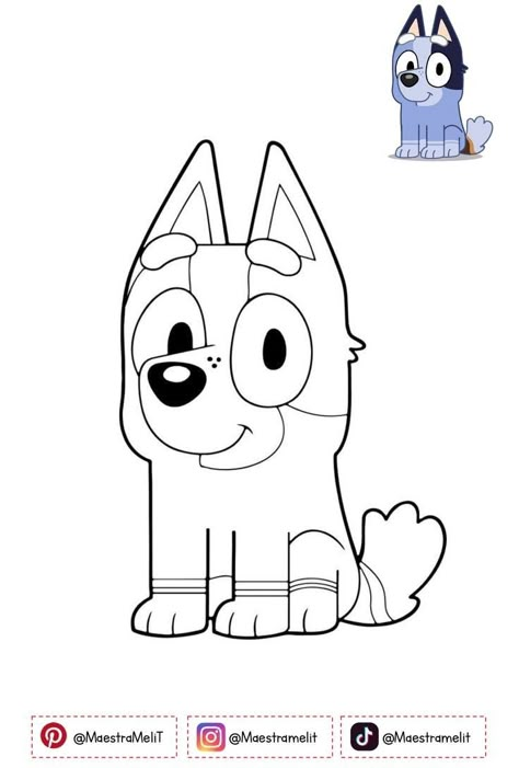 Blue And Bingo Coloring Pages, Bluey Colouring, Happy Coloring Pages, Bluey Coloring Pages, Pizza Coloring Page, Fiesta Bluey, Free Kids Coloring Pages, Eid Card Designs, Simple Line Drawings