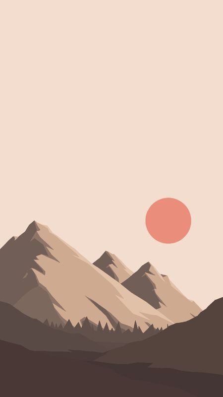 Simple Illustration Style, Flat Wallpaper, Mountain Vector, Minimalist Wallpaper Phone, Iphone Paper, Phone Wallpaper Boho, Space Phone Wallpaper, Abstract Mountain, Gig Poster