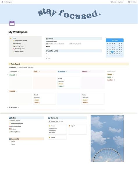 #Notion_Pastel #Weekly_Report #The_Internship #Study_Resources Notion Pastel, Notion Template For Work, Minimalist Notion, Pastel Blue Aesthetic, Notion Workspace, Team Space, Kanban Board, Notion Templates, Work Task