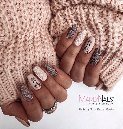 Classy Gel Nails, Precious Nails, Pastel Pink Nails, Nail Art Noel, Manicure Nail Designs, Fall Gel Nails, Happy Nails, Sweater Nails, Simple Gel Nails