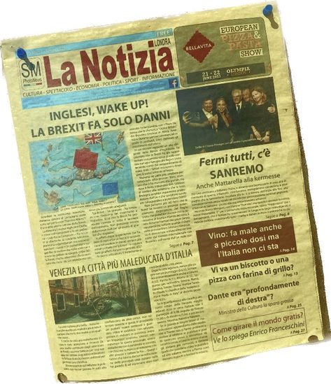 Italian Newspaper found on bulletin board in London, England Italian Newspaper, Bulletin Boards, Bulletin Board, London England, Olympia, Newspaper, In London, England, London