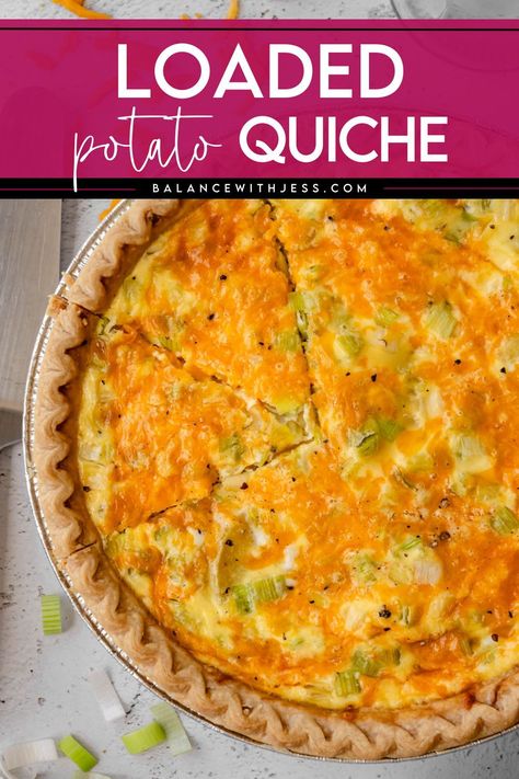 Looking for easy, healthy breakfast ideas for kids or a crowd? Try this loaded potato quiche! Baked to perfection, your premade pie crust is loaded with potato, egg, cheese and leek. Find this and more healthy breakfast ideas on the blog. Quiche With Premade Pie Crust, Potatoe Quiche, Quiche With Potatoes, Potato Quiche Recipes, Quiche Potato, Quiche Easy, Healthy Breakfast Ideas For Kids, Potato Quiche, Easy Healthy Breakfast Ideas