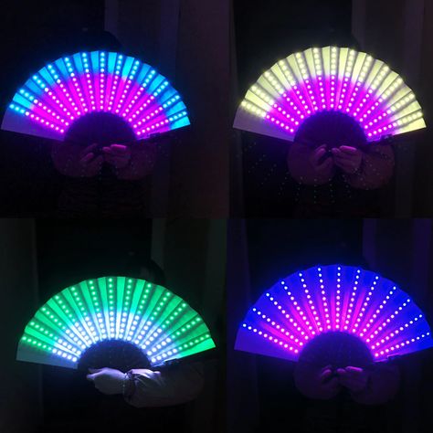 Rave Fans, Rave Wedding, Men Festival Outfit, Edm Party, Rave Party Outfit, Glow In Dark Party, Dancing Lights, Glow Party Supplies, Led Camping Lantern