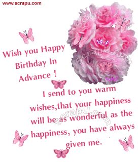 Happy-Birthday-In-Advance Scraps Happy Birthday To Friend, Birthday To Friend, Birthday Quotes In Hindi, Happy Birthday Wishes Status, Happy Birthday In Advance, Advance Birthday Wishes, Advance Happy Birthday Wishes, Happy Birthday Wishes For Her, Happy Birthday For Her