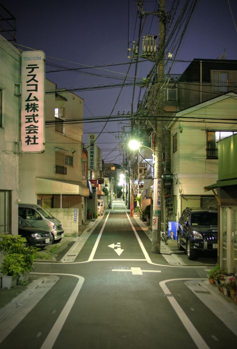 Tokyo by Chris Jongkind Tokyo Suburbs, Japan Unfiltered, Aesthetic House Exterior, Japanese Neighborhood, Evan Rosier, Japan Living, Tokyo Streets, Perspective Drawing Architecture, Japan Street