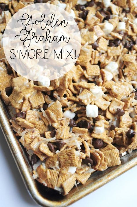 Golden Grahams, Smores Dessert, Chex Mix Recipes, Snack Mix Recipes, Chex Mix, S'mores, Köstliche Desserts, Yummy Sweets, Snack Mix