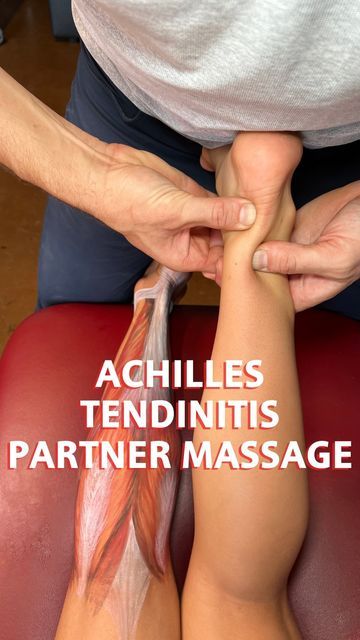 Achilles Bursitis, Achilles Tendinopathy, Partner Massage, Achilles Pain, Ankle Strengthening Exercises, Ankle Exercises, Calf Massage, Foot Exercises, Pain Relief Remedies