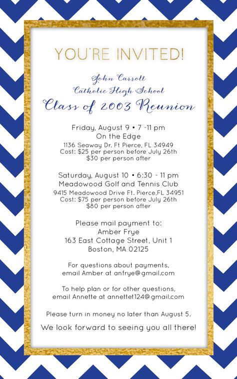 Possible invite 50th Class Reunion Ideas, Reunion Centerpieces, Invitations Ideas, Minute To Win It Games, Reunion Ideas, High School Reunion, Minute To Win It, School Reunion, Xmas Trees