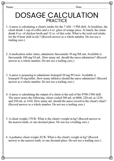 Nursing Dosage Calculations Practice Problems Nursing Dosage Calculations Practice, Dose Calculation Nursing, Nursing Conversions, Dosage Calculations Nursing, Math Conversions, Nursing Math, Medical Math, Dosage Calculations, Conversion Factors