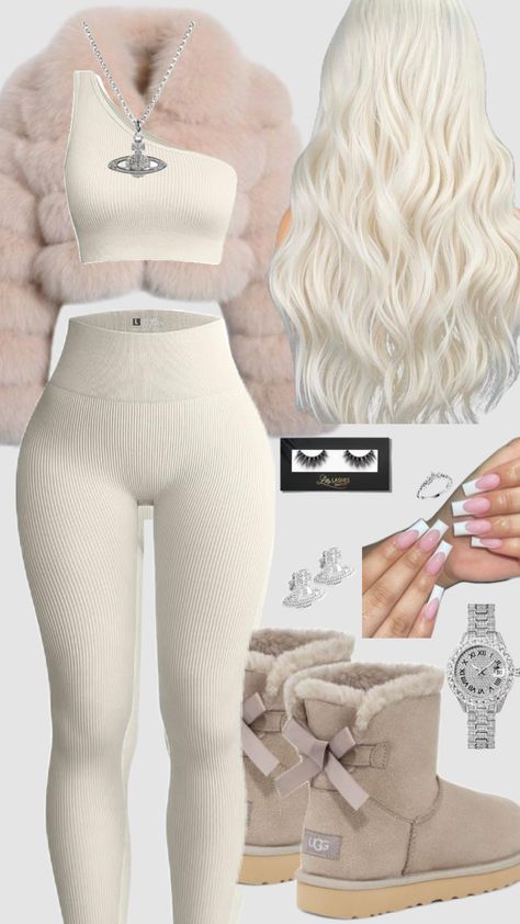 #chav #chavgirl #chavvy #chavy #chavv #uk #british #xx #silver #pandora #blonde #nails #uggs #fitinspo #fit #outfit #outfitinspo #beige Chav Outfits, Teen Swag Outfits, Casual Preppy Outfits, Cute Lazy Day Outfits, Clothes Pictures, Lazy Day Outfits, Cute Preppy Outfits, Cute Comfy Outfits, Simple Trendy Outfits