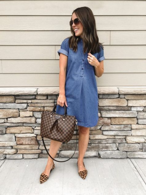 J.Crew Factory Back to School Haul Denim Dress Outfit Summer, Denim Dress Outfit Ideas, Jean Dress Outfits, Jeans Dress Outfit, Back To School Haul, Louis Vuitton Taschen, Denim Dress Outfit, Outfit Ideas Winter, Blue Jean Dress