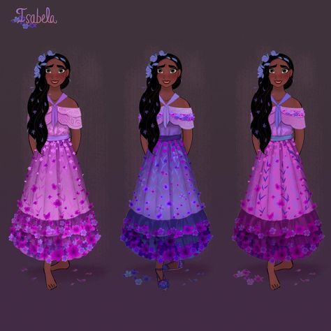 Neysa Bove💕🌴🍕 | 💜🌸More Isa costume early concepts. Layered skirt and ribbon halter top. Playing with flowers and layering them on the costume. We had… | Instagram Isabela Costume, Child Of The Universe, Color Palette Challenge, Miniature Portraits, Disney Princess Pictures, Disney Princess Art, Fashion Design Drawings, Layered Skirt, Disney Fan Art