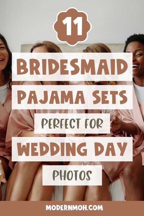 Searching for the perfect bridesmaid pajama sets for those wedding morning photos? These 11 bridesmaid pjs are designed to keep your crew looking coordinated and cozy before slipping into their dresses. Don’t forget to add matching slippers for the ultimate touch. Explore the best bridesmaid pajamas wedding day outfit for your bridal party now! | Wedding Day Getting Ready Silk Pajama Set Bridesmaids, Simple Getting Ready Outfits Wedding, Day Of Getting Ready Wedding Outfit, Bridesmaid Pajamas Wedding Day, Getting Ready Wedding Outfit, Bridesmaids Getting Ready Photos, Bridesmaids Pjs, Wedding Day Bridesmaid Gifts, Bridesmaid Rompers