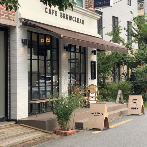 cozy Korean Coffee Shop, Cafe Exterior, Korean Cafe, Dream Cafe, Food Bakery, Storefront Design, Coffee Shop Aesthetic, Cafe Shop Design, Cafe Aesthetic