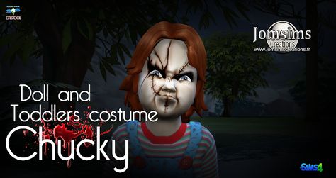 Sims 4 CC's - The Best: Chucky by Jomsims Chucky Doll Costume, Chucky Costume, Male Hairstyles, Chucky Doll, Clothing Female, Sims 4 Update, Toddler Costumes, Female Male, Doll Costume