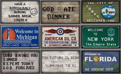 ★ Street Billboard Signs ★ | Patreon Billboard Signs, Save File, 4th Street, Summer Break, Sunshine State, Sims4 Cc, Street Signs, Ts4 Cc, Great Lakes