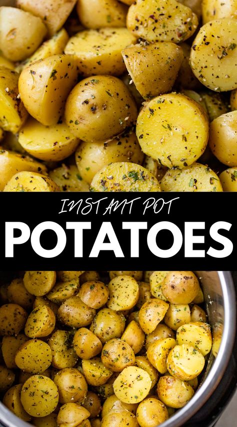 Making melt-in-your-mouth potatoes is easy thanks to the Instant Pot! Enjoy these 20-minute Instant Pot Potatoes whenever you need an upgraded potato side dish for dinners, potlucks, and holidays. Instant Pot Baby Potatoes, Small Potatoes Recipe, Instant Pot Potatoes, Baked Baby Potatoes, Gold Potato Recipes, Baby Potato Recipes, Vegetarian Recipes For Beginners, Baby Potato, Potato Side Dish