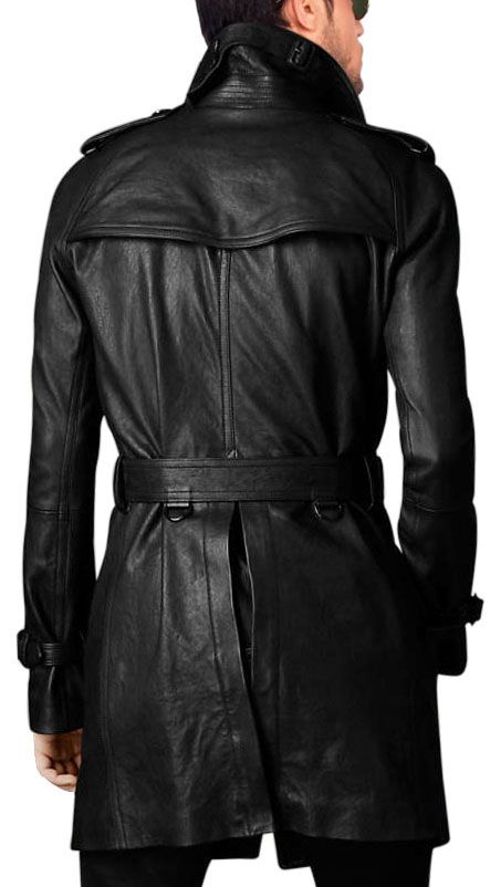 stylish-leather-coat-back Leather Trench Coat Mens, Black Duster Coat, Steampunk Coat, Mens Tactical Pants, Leather Coat Jacket, Biker Pants, Mens Leather Pants, Black Leather Coat, Long Leather Coat