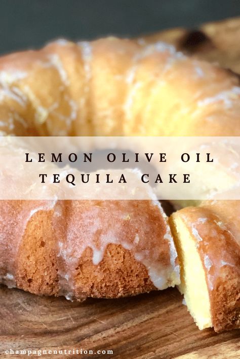 Glaze your bundt cake with tequila and you'll be happy you did. This is easy to make, slightly savory, and very moist. Definitely let me know if you make this one at home! #cakerecipe #lemonglaze #lemoncake #oliveoilcake #margaritacake