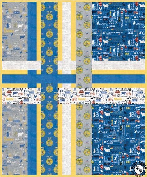 FFA Forever Blue Refreshed (2023) Free Quilt Pattern Ffa Emblem, Quilt Block Patterns Free, Quilt Block Pattern, Ffa, Free Quilting, Riley Blake Designs, Quilt Patterns Free, Free Tutorial, Pattern Blocks