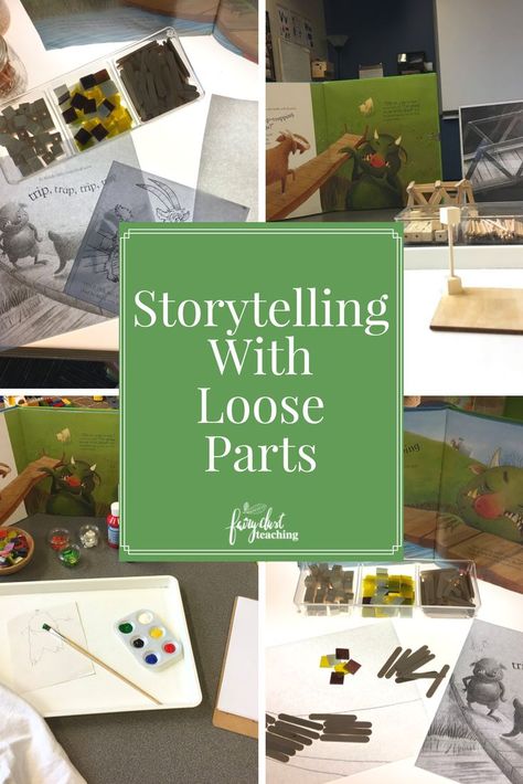 Storytelling with Loose Parts!  This is really where magic happens!   Today, I want to share a few provocations with Loose Parts for the story: Three Billy Goats Gruff. #LooseParts #ReggioInspired #Storytelling Reggio Homeschool, Provocation Table, Project Based Learning Kindergarten, Story Workshop, Walker Learning, Story Themes, Fairy Dust Teaching, Three Billy Goats Gruff, Billy Goats Gruff