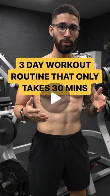 Gabe Rocha - Fatloss Coach For Busy People on Instagram: "Best 3 day workout routine to help you lose your muffin top and save time with your busy schedule 👇🏽

Day 1. Upper Body 

Day 2. Lower Body 

Day 3. Full Body 

We both know you can’t just workout if you want to lose fat, you need to eat low calorie foods that are high in protein. 

If you want the list I used with all my clients comment the word “List” and I’ll send it over to you for free. 

#fitness #fatloss #protein #abs #shredded" 3 Day A Week Full Body Workout, 3 Day Workout Routine, Crossfit Body Weight Workout, Weighted Exercises, Weekly Gym Workouts, 3 Day Workout, Low Calorie Foods, Lower Workout, Upper Body Day