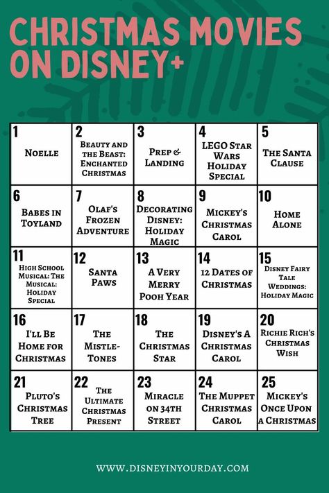 Christmas Movies Disney Plus, Disney Plus Christmas Movies, Christmas Movies Calendar, Christmas Disney Movies, Disney Christmas Movies List, Christmas Movies List 2022, Christmas Movie Advent Calendar, Disney Christmas Episodes, Christmas Movie Calendar