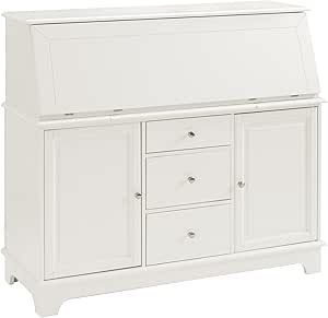 Crosley Furniture Sullivan Secretary Desk - White White Secretary Desk, Secretary Desk With Hutch, Wood Secretary Desk, Contemporary Desk, Secretary Desk, Desk Hutch, Secretary Desks, White Desks, Construction Design