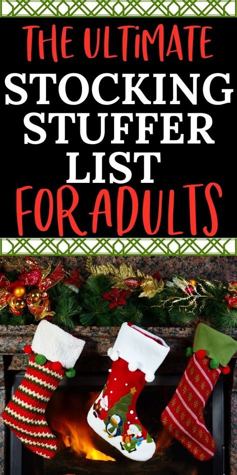 400+ Stocking Stuffer Ideas for Adults! - Unique Gifter Things To Put In Stockings Holidays, What To Put In Stockings Christmas, How To Stuff A Stocking, What To Put In Christmas Stocking, Adult Christmas Stockings Ideas, Stocking Themes For Adults, Stalking Stuffer Ideas, Stocking Stuffers For Girlfriend, Stocking Stuffers For Grandparents