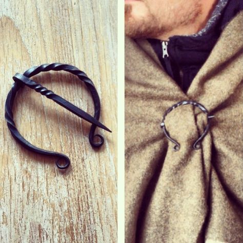 Cloak Pin Penannular Brooch, Cloak Pin, Scandinavian History, Coat Pin, Medieval Garb, Bushcraft Skills, Primitive Survival, Red Ranger, Blacksmith Projects