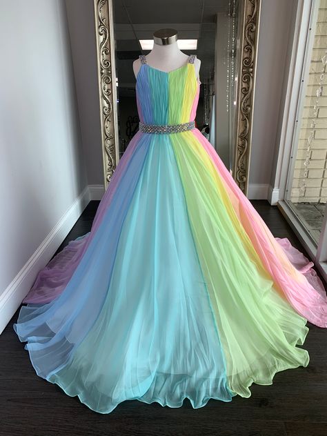 This is a chiffon ballgown with a beaded belt and straps. The greatest part is that this gown is made as a one of a kind color so you don't have to worry about seeing a duplicate at your next pageant! 🌈 Only at So Sweet Boutique! Simple Frock Design, Simple Frocks, Pageant Gowns, Frock Design, Indian Wedding Dress, Ball Dresses, Indian Wedding, Gowns Dresses, Beautiful Dresses