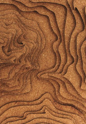 Laser cut cork topographic model Topographic Model, Handmade Wood Crafts, Site Model, Laser Cut Decor, Laser Cut Wood Crafts, Cork Wall, Landscape Model, Arch Model, Architectural Models