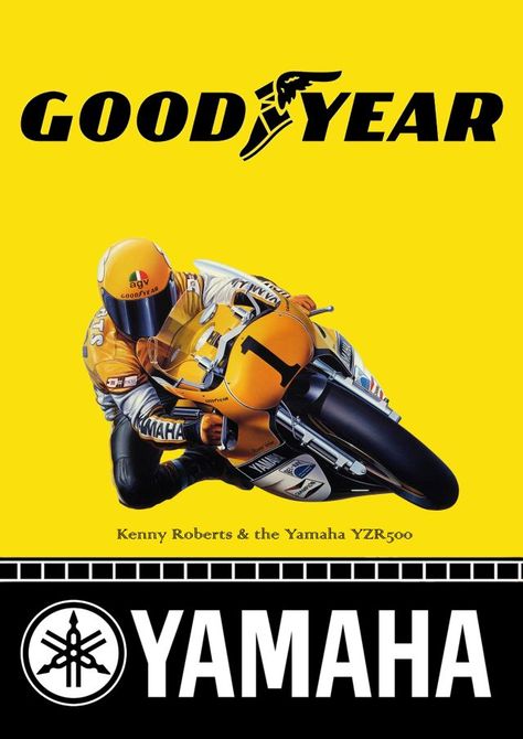 Auto Racing Posters, Yamaha Logo, Kenny Roberts, Yamaha Motocross, Motogp Rossi, Yamaha Racing, Мотоциклы Cafe Racers, Motorcycle Racers, Yamaha Bikes