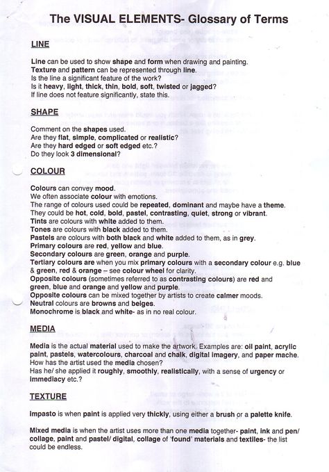 Visual Elements Sheet 1 Ielts General, Sketchbook Studies, Edwin Hubble, Club 33, Art Analysis, Art Handouts, Analysis Essay, Critical Analysis, Persuasive Essay