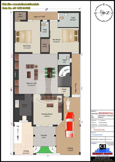 East Facing Plan, Corner Elevation, Home Planing, Bathroom Drawing, 20x30 House Plans, Planner Online, Free Floor Plans, Modern Elevation, Indian House Plans