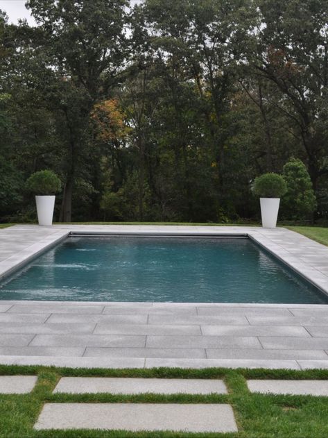 Stone Around Pool, Natural Stone Pool, Lake House Patio, Stone Pool Coping, Indiana Limestone, Outdoor Patio Ideas Backyards, Backyard Upgrades, Chamfered Edge, Pool Pavers