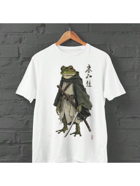 Samurai Frog T-Shirt  Harajuku  Japanese Streetwear  Kanji Tshirt  Y2K Top Anime Shirt  Japanese Frog Shirt Japanese ShirtFrog Shirt White Casual  Short Sleeve Knitted Fabric Figure,Random Print  Slight Stretch Spring/Summer/Fall Women Clothing, size features are:Bust: ,Length: ,Sleeve Length: Samurai Frog, Japanese Frog, Frog T Shirt, Frog Shirt, Top Anime, Frog T Shirts, Japanese Streetwear, Y2k Top, Anime Shirt