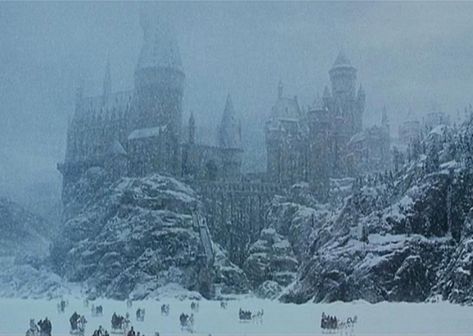 Winter's getting boring? Imagine spending it in #Hogwarts! Winter At Hogwarts Aesthetic, Hogwarts Snow Aesthetic, Hogwarts Winter Aesthetic, Snow Hogwarts, Hogwarts In Winter, Christmas At Hogwarts Aesthetic, Winter Hogwarts, Hogwarts Winter, Yule Ball Aesthetic