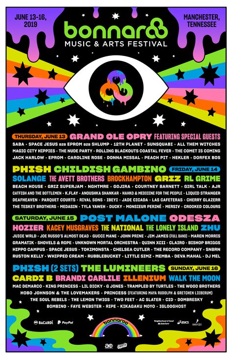 The 2019 Bonnaroo Lineup Is Its Weirdest in Years Vip Ticket, Summer Music Festivals, Music Festival Poster, Grand Ole Opry, Magic City, Music Fest, Edm Festival, Festival Costumes, Arts Festival