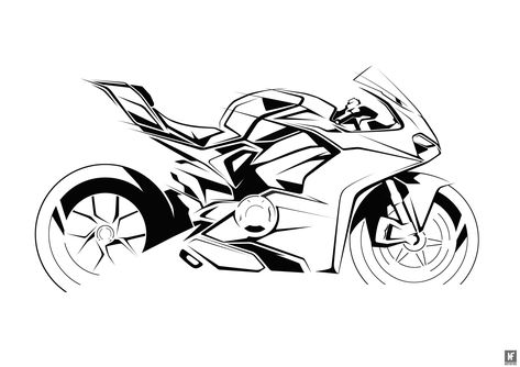 Motorbike Drawing, Logo Moto, Xe Ducati, Ducati Panigale V4, Motorbike Art, Moto Ducati, Panigale V4, Motorcycle Tattoos, Photoshop Rendering