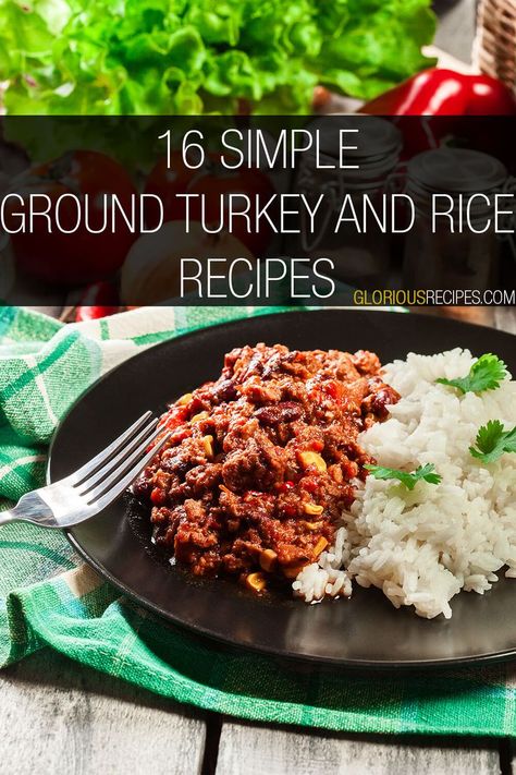 Ground Turkey And Rice Recipes Ground Turkey And Rice Recipes, Turkey And Rice Recipes, Turkey Rice Bowl Recipe, Ground Turkey And Rice, Cooked Rice Recipes, Turkey And Rice, Ground Turkey Burgers, Jasmine Rice Recipes, Healthy Rice Recipes