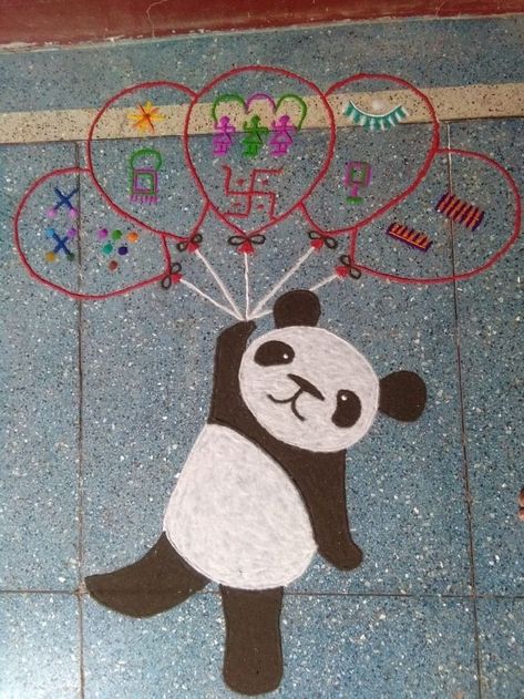 #Gangaur #Rangoli Cute Panda, Festival