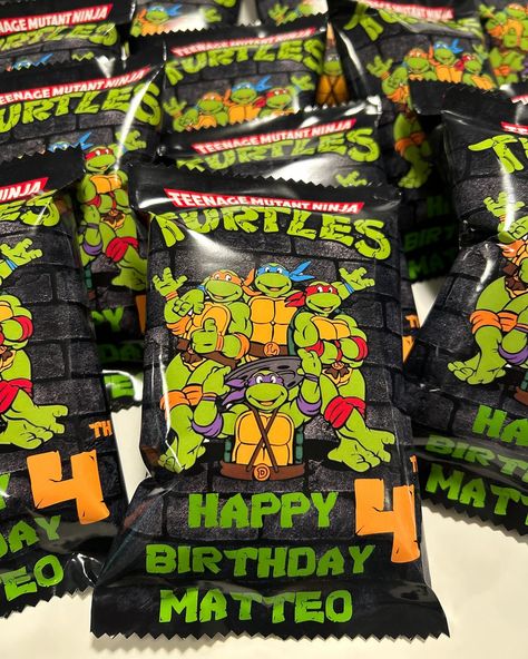 Cowabunga, Dude! 🥷 Ninja Turtle Birthday Party ⚔️ Any design or theme can be done! DM to order! • • • • #ninjaturtles #ninjaparty #kidsbirthday #ninja #chipbagdesign #customized Turtles Birthday Party Ideas, Ninja Turtle Birthday Party, Ninja Turtles Birthday Party Ideas, Turtle Birthday Party, Ninja Turtles Birthday, Cowabunga Dude, Ninja Turtles Birthday Party, Turtle Cookies, Ninja Party