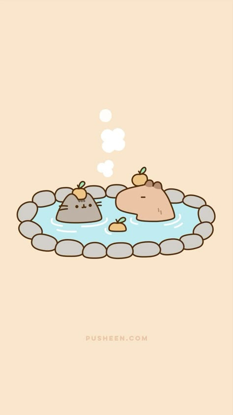 🧡 ♨️ 🍊 #Pusheen #Capybara | Instagram Cute Capybara Wallpaper, Capybara Wallpaper, Pusheen Merchandise, Baby Capybara, Pusheen The Cat, Pusheen Cute, Ipad Laptop, Cute Capybara, Cute Animal Drawings Kawaii