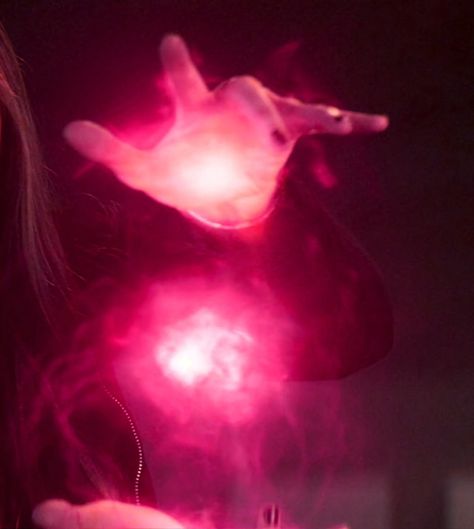 Scarlet Witch Comic Powers, Scarlet Witch Powers Pink, Pink Chaos Magic, Wandas Powers Pink, Wanda Maximoff Pink Powers, Hot Pink Witch Aesthetic, Wanda Powers Pink, Quirk Visuals, Pink Powers Aesthetic