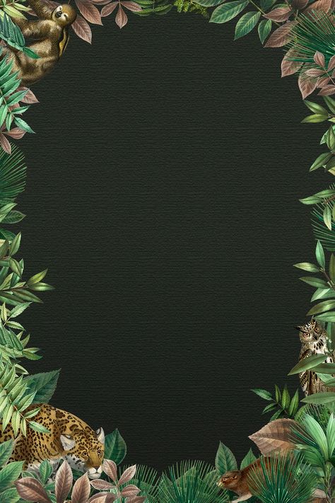 Jungle oval frame with design space black background | free image by rawpixel.com / Baifern Jungle Frame, Jungle Border, Beachy Boho Bedroom, Tropical Illustration, Free Illustration Images, Black Phone Wallpaper, Jungle Wallpaper, Space Black, Vintage Illustrations