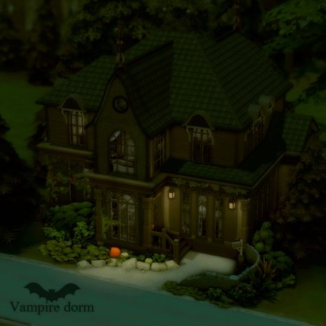 Vampire dorm 🦇 Sims 4 Vampire House, Sims 4 Vampire, Vampire House, Sims 4 Build, Sims 4 Houses, Sims 4, Google Drive, Layout, Drive